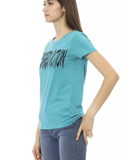 Trussardi Action Light Blue Cotton Women T-Shirt