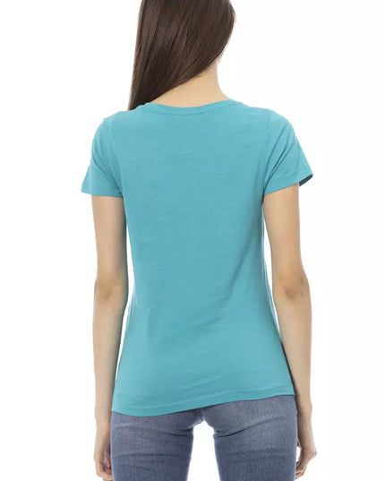 Trussardi Action Light Blue Cotton Women T-Shirt