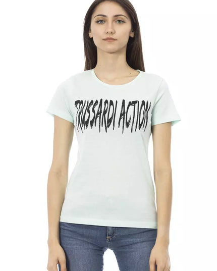 Trussardi Action Light Blue Cotton Women T-Shirt