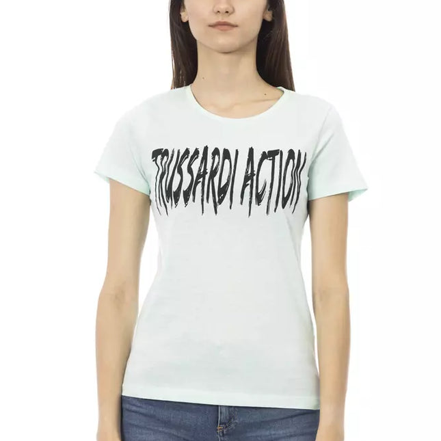 Trussardi Action Light Blue Cotton Women T-Shirt