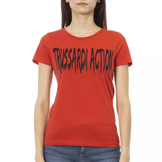 Trussardi Action Red Cotton Women T-Shirt