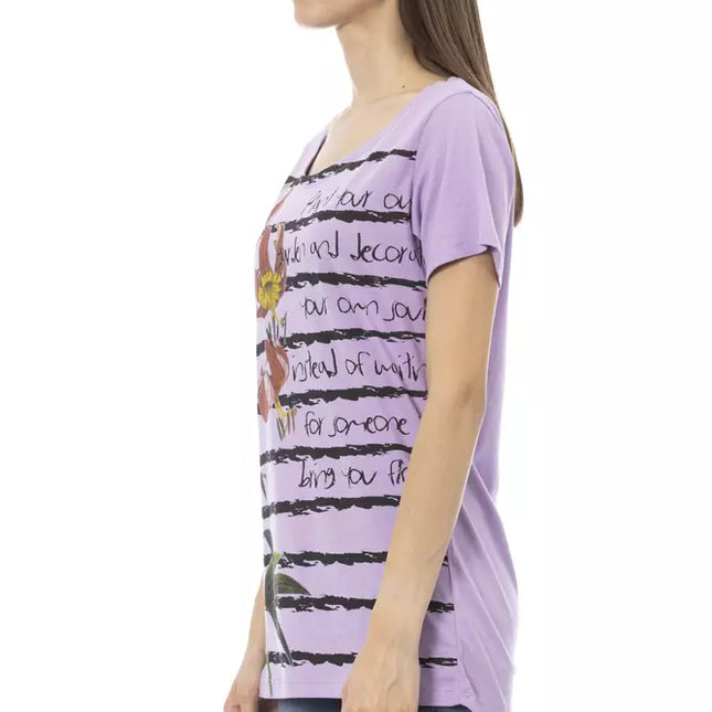 Trussardi Action Purple Cotton Women T-Shirt