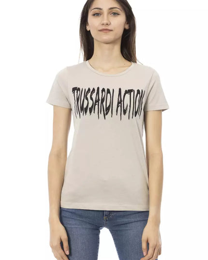 Trussardi Action Beige Cotton Women T-Shirt
