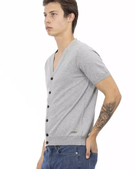 Baldinini Trend Gray Cotton Men Sweater