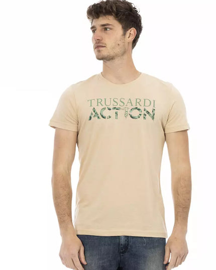 Trussardi Action Beige Cotton Men T-Shirt