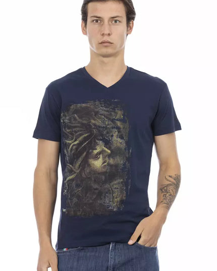 Trussardi Action Blue Cotton Men T-Shirt