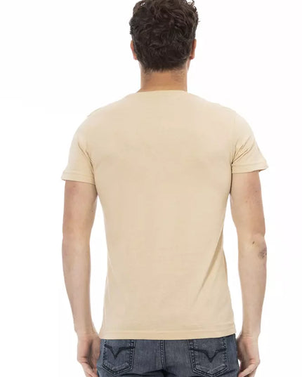 Trussardi Action Beige Cotton Men T-Shirt