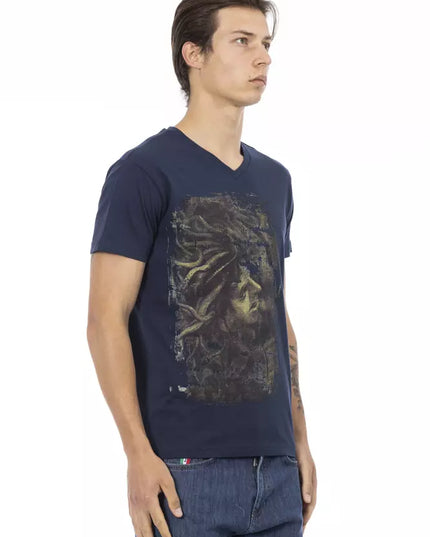 Trussardi Action Blue Cotton Men T-Shirt