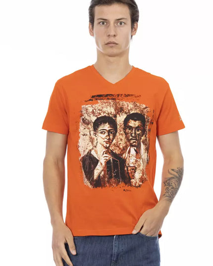 Trussardi Action Orange Cotton Men T-Shirt