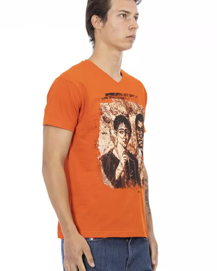 Trussardi Action Orange Cotton Men T-Shirt