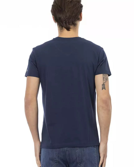 Trussardi Action Blue Cotton Men T-Shirt