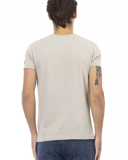 Trussardi Action Beige Cotton Men T-Shirt