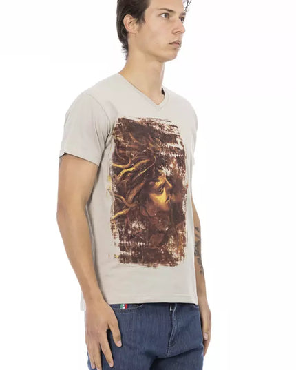 Trussardi Action Beige Cotton Men T-Shirt