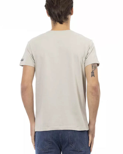 Trussardi Action Beige Cotton Men T-Shirt