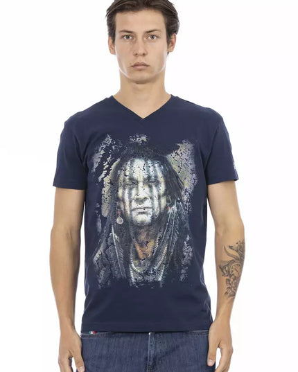 Trussardi Action Blue Cotton Men T-Shirt