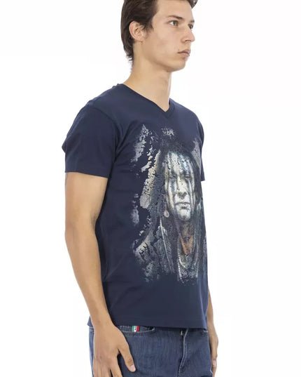 Trussardi Action Blue Cotton Men T-Shirt