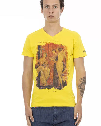 Trussardi Action Yellow Cotton Men T-Shirt
