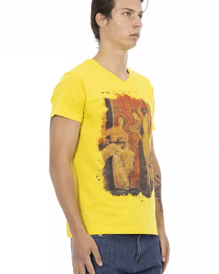 Trussardi Action Yellow Cotton Men T-Shirt