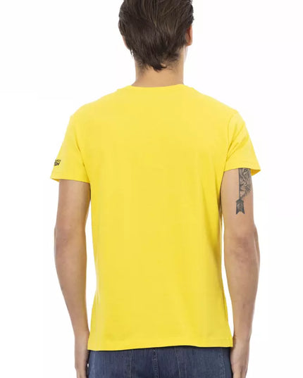 Trussardi Action Yellow Cotton Men T-Shirt