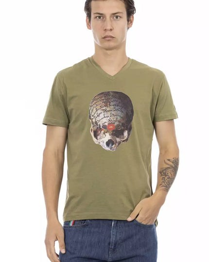 Trussardi Action Green Cotton Men T-Shirt