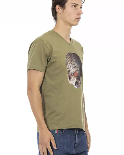 Trussardi Action Green Cotton Men T-Shirt