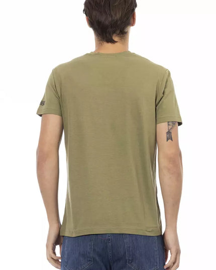 Trussardi Action Green Cotton Men T-Shirt