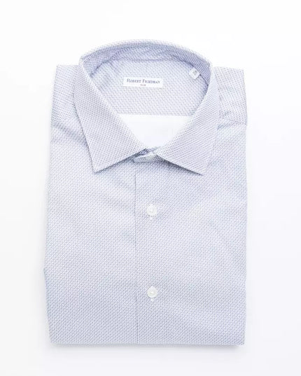 Robert Friedman Light Blue Cotton Men Shirt