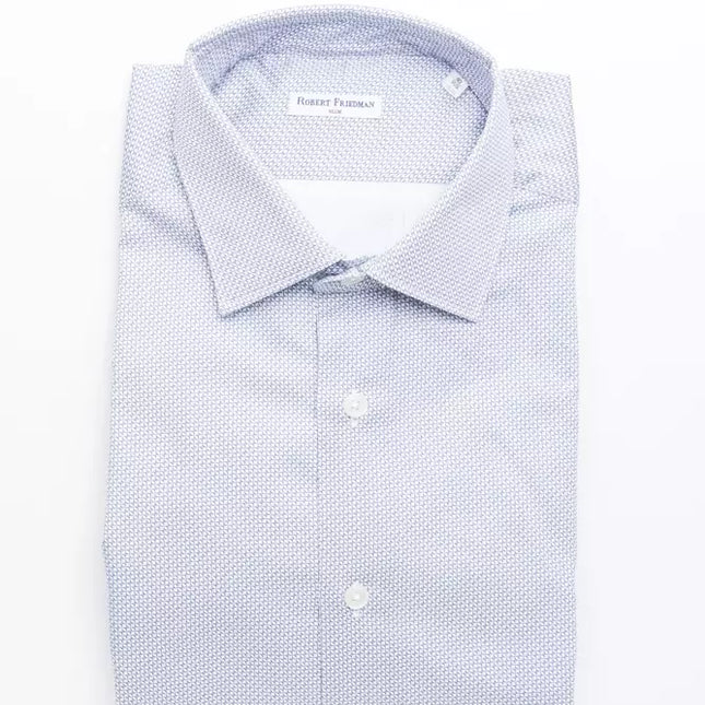 Robert Friedman Light Blue Cotton Men Shirt
