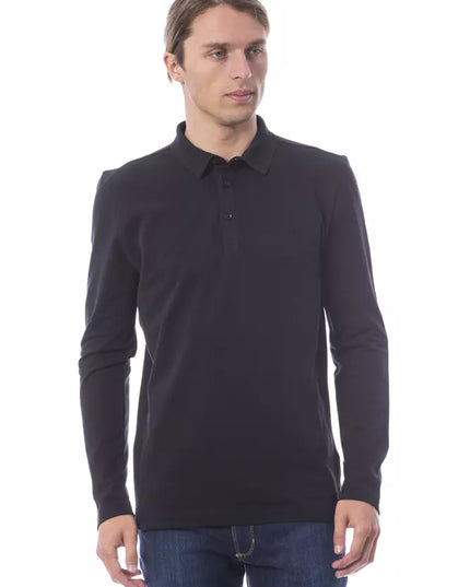 Verri Black Cotton Men Polo Shirt Long Sleeve