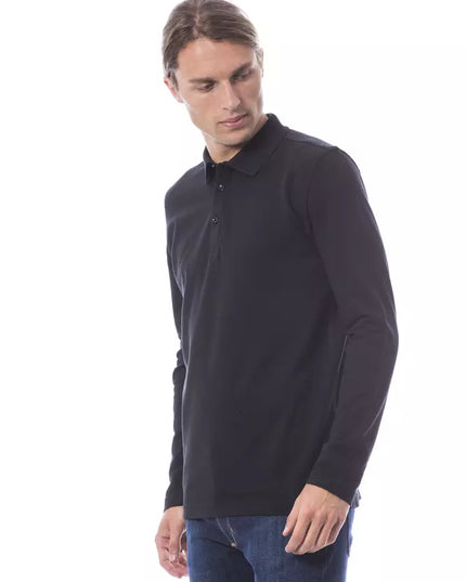 Verri Black Cotton Men Polo Shirt Long Sleeve
