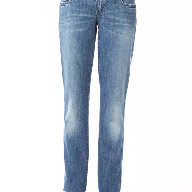 BYBLOS Blue Cotton Women's Regular Fit Jean