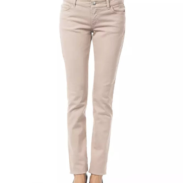 BYBLOS Beige Cotton Women Slim Pant