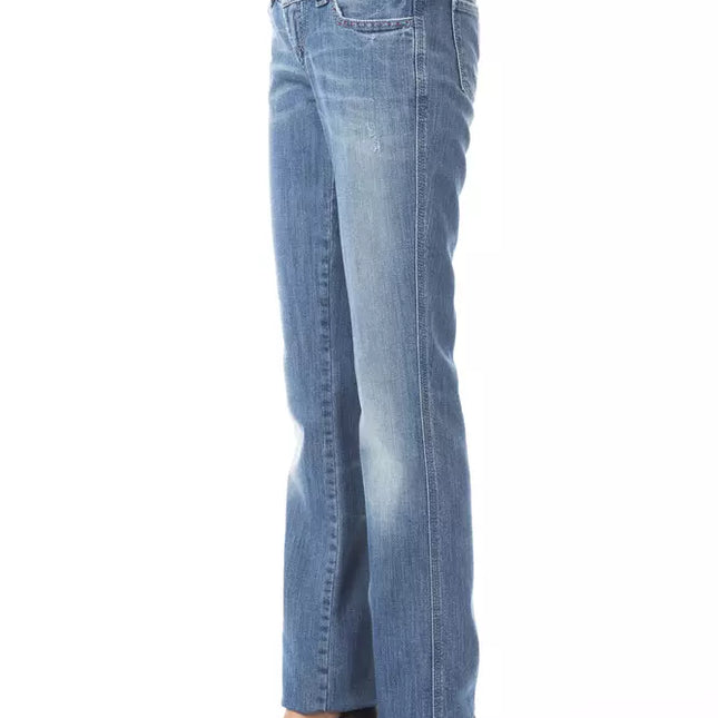 BYBLOS Blue Cotton Women's Regular Fit Jean