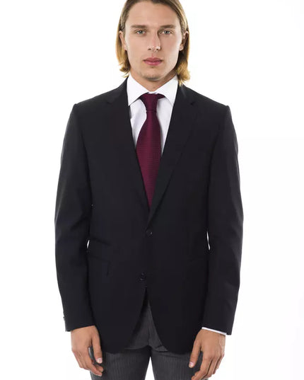 Uominitaliani Black Wool Mens Blazer