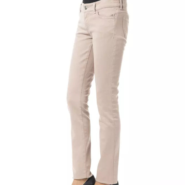 BYBLOS Beige Cotton Women Slim Pant