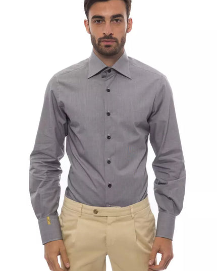 Billionaire Italian Couture Black Cotton Men Shirt