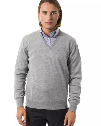 Uominitaliani Gray Wool Men Sweater