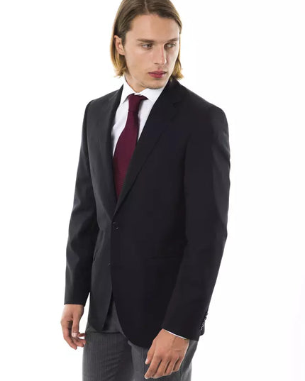 Uominitaliani Black Wool Mens Blazer