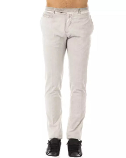 Uominitaliani Gray Cotton Men's Casual Pant