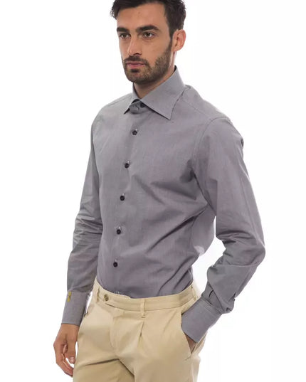 Billionaire Italian Couture Black Cotton Men Shirt