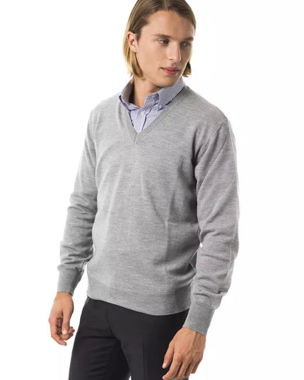 Uominitaliani Gray Wool Men Sweater