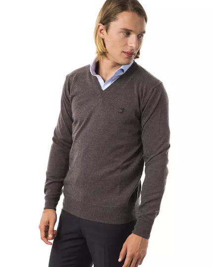 Uominitaliani Gray Merino Wool Men Sweater