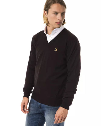 Uominitaliani Brown Merino Wool Men Sweater