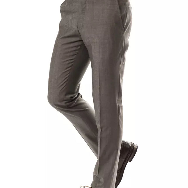 Uominitaliani Gray Wool Men Suit Pant