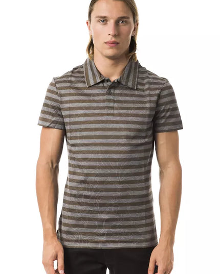 BYBLOS Gray Cotton Men Polo Shirt