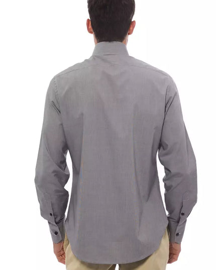 Billionaire Italian Couture Black Cotton Men Shirt