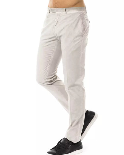 Uominitaliani Gray Cotton Men's Casual Pant