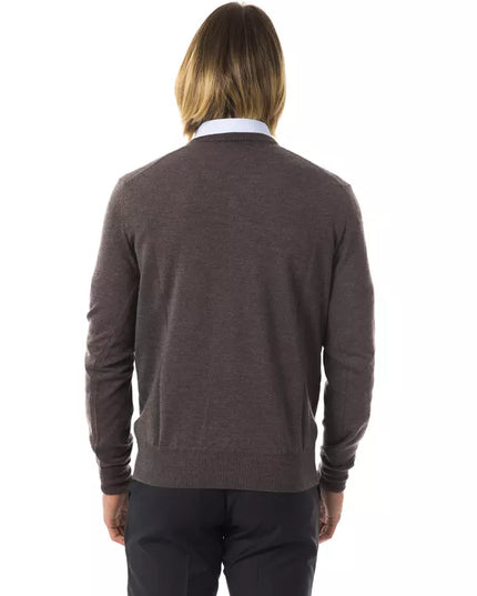 Uominitaliani Gray Merino Wool Men Sweater