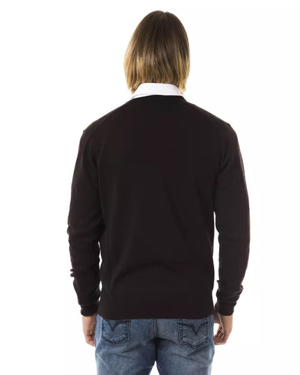Uominitaliani Brown Merino Wool Men Sweater