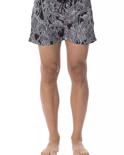 Roberto Cavalli Sport Black Polyester Men Swimsuit